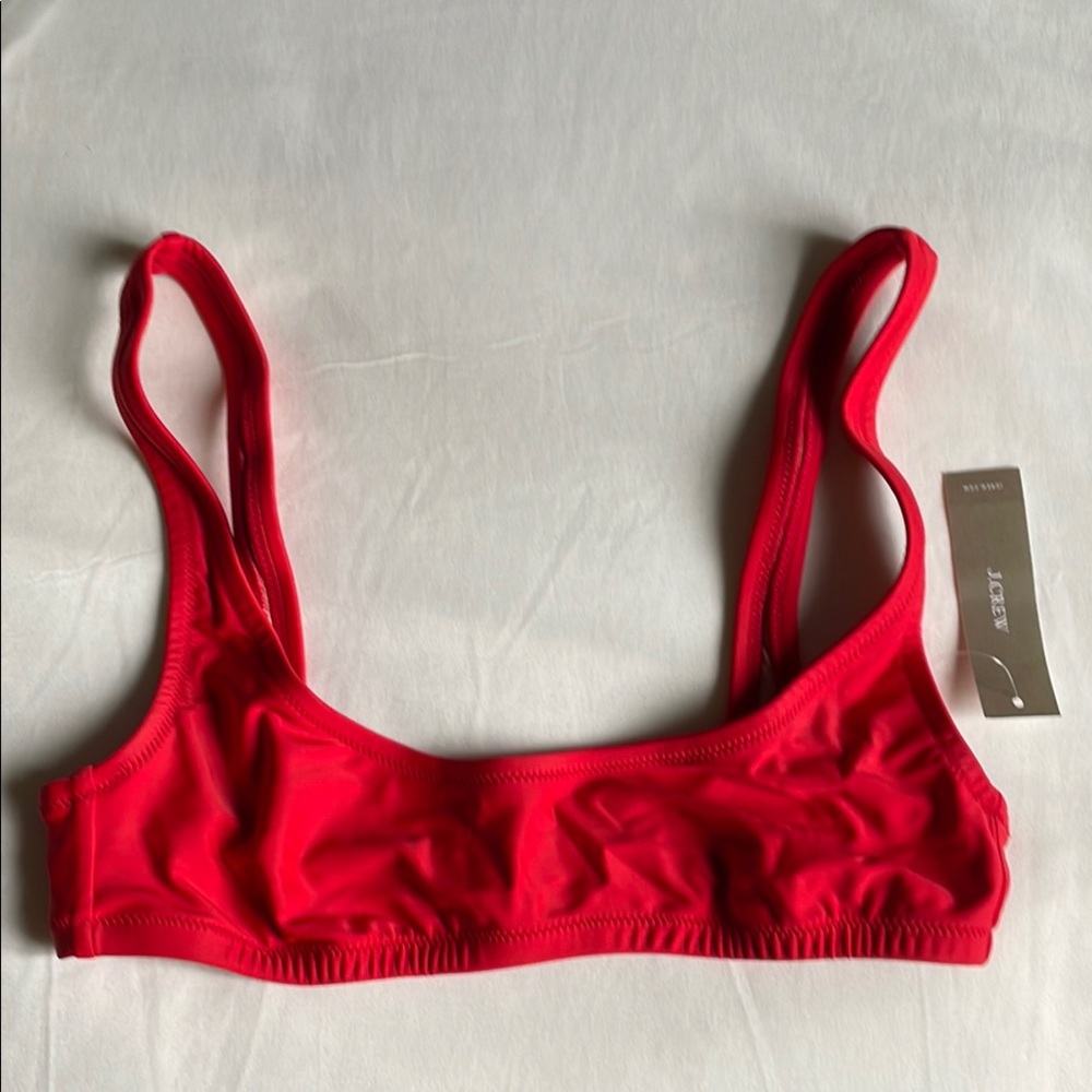 red scoopneck bikini top